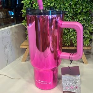 🩷🎀Ombré metallic pink stainless steel tumbler 40oz